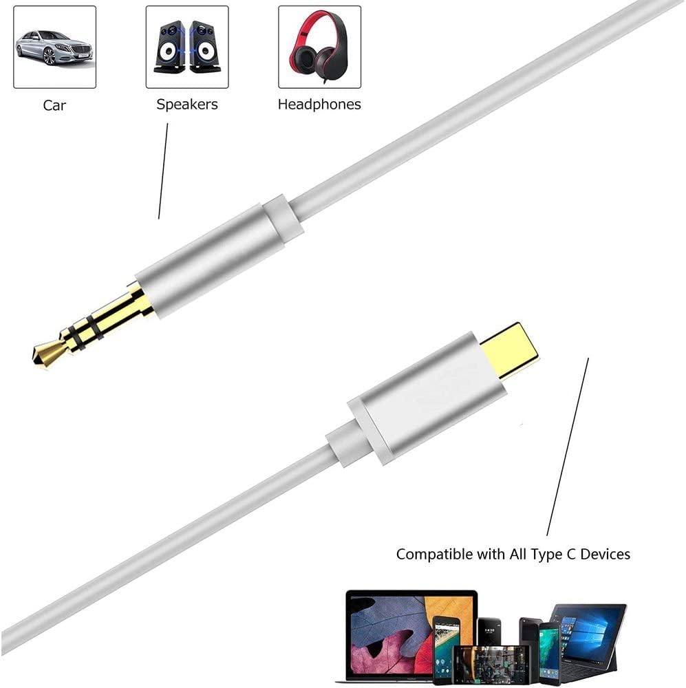 USB C to 3.5mm Aux Cable Male to Male Type C to 3.5mm Stereo Audio Car Aux Cables Headphones Adapter for All Type c Devices USB C to 3.5mm Aux Cable Male to Male Type C to 3.5mm Stereo Audio Car Aux Cables Headphones Adapter for All Type c Devices